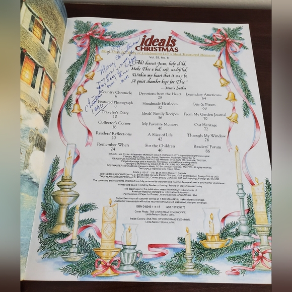 Vtg 1996, Ideals Christmas Magazine, Great Illustrations & Stories Vol 53 No 8 - Picture 6 of 8